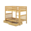 GETIT UD NS : Bunk Bed Twin Medium Bunk Bed with Underbed Storage Drawer, Slat, Natural