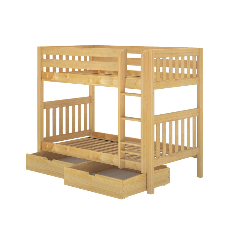 GETIT UD NS : Bunk Bed Twin Medium Bunk Bed with Underbed Storage Drawer, Slat, Natural