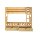 GETIT UD NS : Bunk Bed Twin Medium Bunk Bed with Underbed Storage Drawer, Slat, Natural