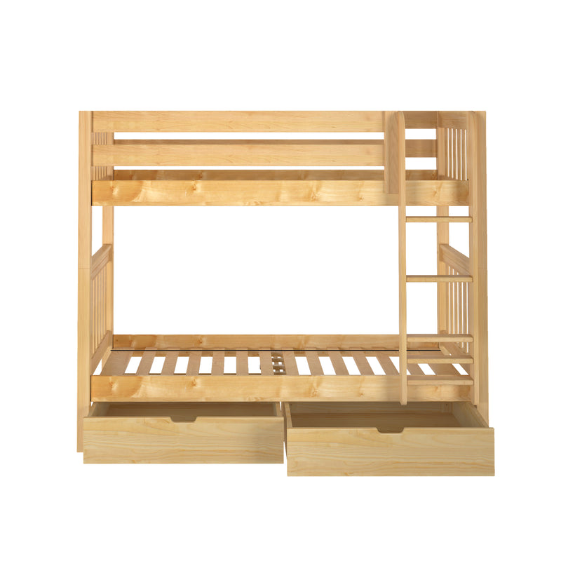 GETIT UD NS : Bunk Bed Twin Medium Bunk Bed with Underbed Storage Drawer, Slat, Natural
