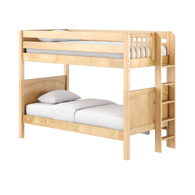 GETIT XL 1 NP : Classic Bunk Beds Med Bunk XL w/ Straight Ladder on End (Low/Med), Panel, Natural
