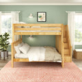 GLADIATOR XL NS : Bunk Bed High Full XL over Queen Bunk Bed with Stairs, Slat, Natural