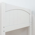 GRAND1 WP : Loft Bed Full High Loft Study Bed with Long Desk and Straight Ladder on Front, Classic White Panel