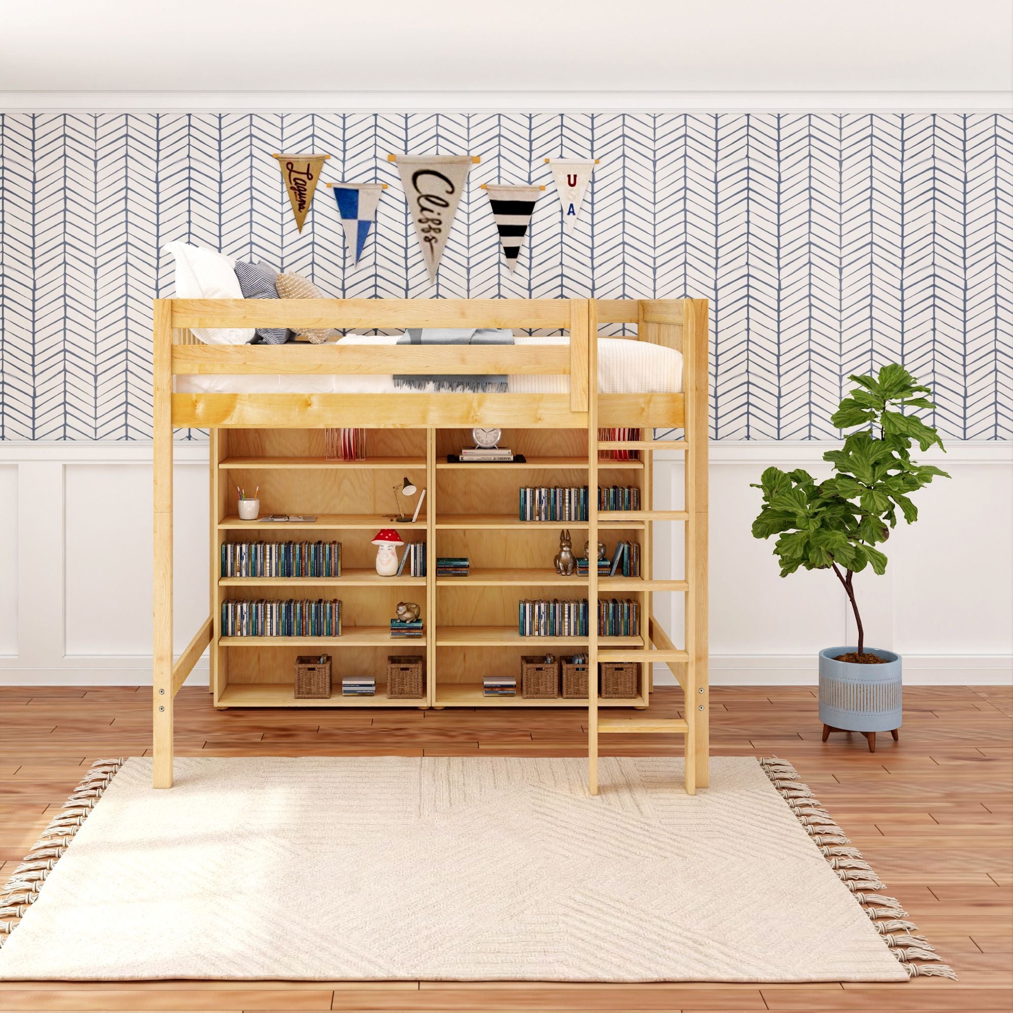 Full Library High Loft, Slat, Natural – Maxwood Furniture