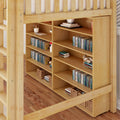 GRAND LIB NS : Loft Bed Full Library High Loft, Slat, Natural