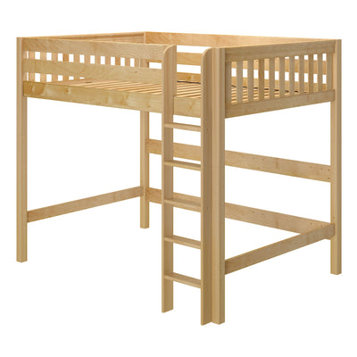 GRAND XL NS : Loft Bed Full XL High Loft Bed with Straight Ladder on Front, Slat, Natural