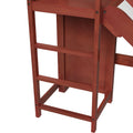 GROOVE CS : Loft Bed Full High Loft Bed with Slide Platform, Slat, Chestnut