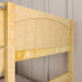HAPPY XL NP : Bunk Bed Classic Mid Twin XL Bunk Bed with Slide and Angled Ladder on Front, Natural Birch Panel