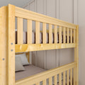HIPHIP NS : Bunk Bed Classic Mid Full Bunk Bed with Slide and Straight Ladder on Front, Natural Birch Slats