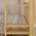HIPHIP NS : Bunk Bed Classic Mid Full Bunk Bed with Slide and Straight Ladder on Front, Natural Birch Slats