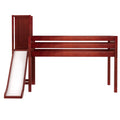 HOCUS XL CP : Play Loft Beds Twin XL Low Loft Bed with Slide Platform, Panel, Chestnut
