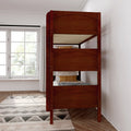 HOLY XL CP : Multiple Bunk Beds Twin XL Triple Bunk Bed with Straight Ladders on Front, Panel, Chestnut