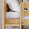 HOLY XL NP : Triple Bunk Classic Twin XL Triple Bunk Bed with Two Straight Ladders on Front, Natural Panel