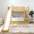 JOLLY TR NP : Bunk Bed Twin Medium Bunk Bed with Slide and Trundle Bed, Panel, Natural