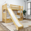 JOLLY TR NP : Bunk Bed Twin Medium Bunk Bed with Slide and Trundle Bed, Panel, Natural