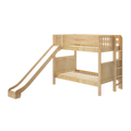 JOLLY XL 1 NP : Bunk Bed Classic Mid Twin XL Bunk Bed with Slide and Straight Ladder on End, Natural Birch Panel