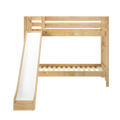JOLLY XL 1 NP : Bunk Bed Classic Mid Twin XL Bunk Bed with Slide and Straight Ladder on End, Natural Birch Panel