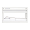 KICKBALL XL 1 WS : Bunk Bed Twin XL Floor Bunk Bed with Straight Ladder on End, Classic White Slats