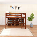 KING LIB CS : Loft Bed Full Library Mid Loft, Slat, Chestnut