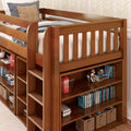 LOW RIDER LIB CS : Loft Bed Twin Library Low Loft, Slat, Chestnut
