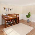 LOW RIDER LIB CS : Loft Bed Twin Library Low Loft, Slat, Chestnut