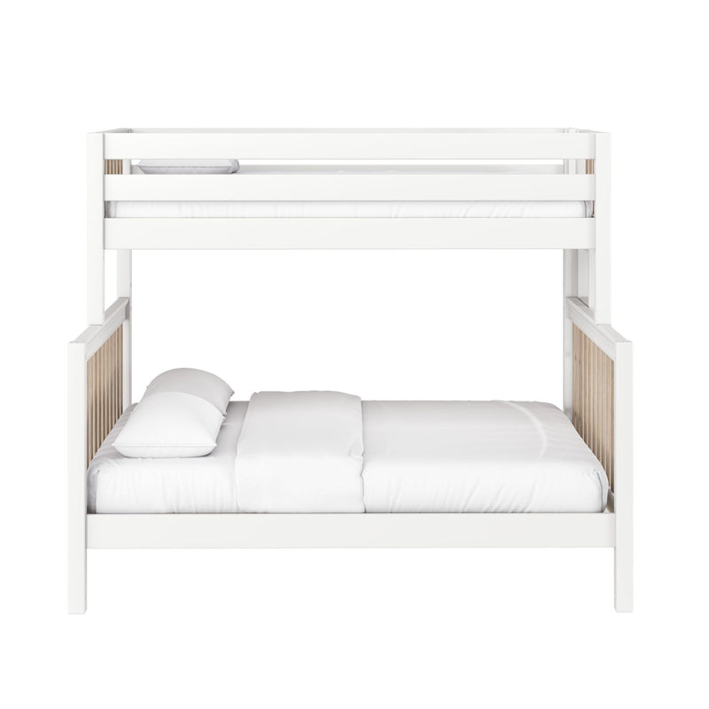 PLUSH XL 1 MWS : Staggered Bunk Beds Modern Twin XL over Queen High Bunk Bed with Straight Ladder on End
