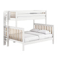 PLUSH XL 1 MWS : Staggered Bunk Beds Modern Twin XL over Queen High Bunk Bed with Straight Ladder on End