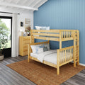 POSH XL 1 NS : Bunk Bed High Full XL over Queen Bunk Bed, Slat, Natural