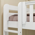 QUADRANT XL 1 WP : Quad Corner Bunk Full XL + Twin XL High Corner Bunk with Straight Ladders on Ends, White, Panel