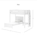 SLAM4 WP : Loft Bed Twin High Loft Bed with Straight Ladder on End + Twin Bed, Panel, White