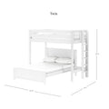 SLAM5 WP : Loft Bed Twin High Loft Bed with Straight Ladder on End + Full Bed, Panel, White