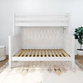 SLANT 1 WP : Bunk Bed Classic High Twin over Full Bunk Bed with Straight Ladder on End, Classic White Panel