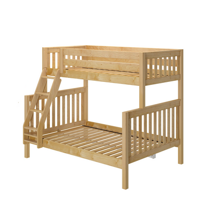 SLANT XL NS : Bunk Bed High Twin XL over Full XL Bunk Bed, Slat, Natural