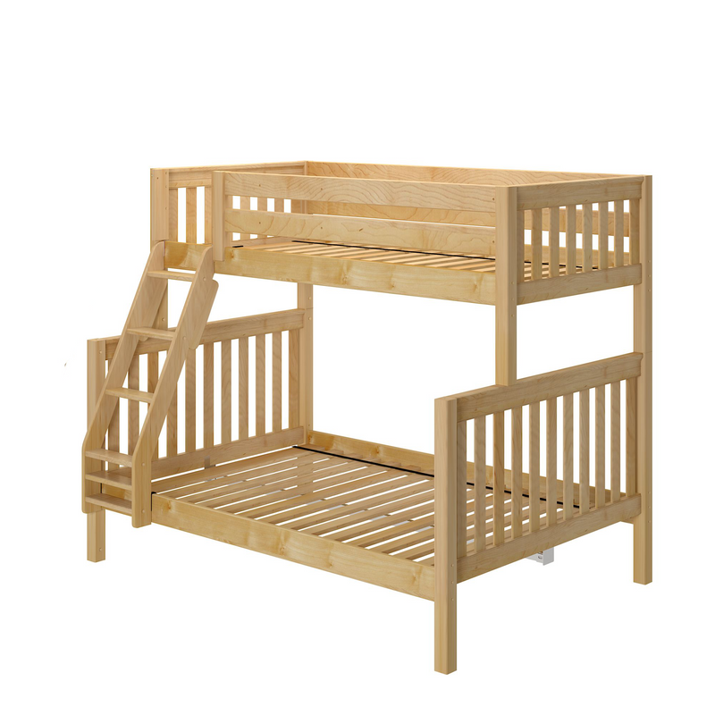 SLANT XL NS : Bunk Bed High Twin XL over Full XL Bunk Bed, Slat, Natural
