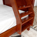 SLOPE TR CP : Bunk Bed Twin over Full Medium Bunk Bed with Angled Ladder and Trundle Bed, Panel, Chestnut