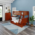 SLOPE UD CP : Bunk Bed Medium Twin over Full Bunk Bed with Underbed Storage Drawer, Panel, Chestnut