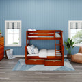 SLOPE UD CP : Bunk Bed Medium Twin over Full Bunk Bed with Underbed Storage Drawer, Panel, Chestnut