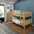 SLURP XL NS : Bunk Bed Full XL Low Bunk Bed with Straight Ladder on Front, Slat, Natural