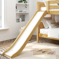 SNIGGLE TR NP : Bunk Bed Twin Low Bunk Bed with Stairs and Slide and Trundle Bed, Panel, Natural