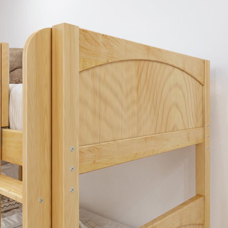 SNIGGLE TR NP : Bunk Bed Twin Low Bunk Bed with Stairs and Slide and Trundle Bed, Panel, Natural