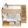 STELLAR TD NP : Bunk Bed Twin Medium Bunk Bed with Stairs and Trundle Drawer, Panel, Natural