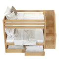 STELLAR UD NP : Bunk Bed Twin Medium Bunk Bed with Stairs and Underbed Storage Drawer, Panel, Natural