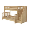SUMO XL NS : Bunk Bed Medium Twin XL over Full XL Bunk Bed with Stairs, Slat, Natural