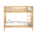 TALL XL NS : Bunk Bed Classic High Twin XL Bunk Bed with Straight Ladder on Front, Natural Birch Slats