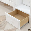 TERTIARY XL WP : Corner Loft Bunk Twin XL Medium Corner Loft Bunk Bed with Angled Ladder and Stairs on Right, Panel, Natural