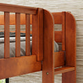 TRIFID 1 CS : Corner Loft Bunk Twin Mid Corner Loft Bunk with Two Straight Ladders on End, Chestnut Slats