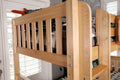 TRIFID NS : Corner Loft Bunk Twin Mid Corner Loft Bunk with Left Straight Ladder + Right Angled Ladder on Front, Natural Birch Slats
