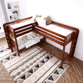 TRIFID XL 1 CP : Corner Loft Bunk Twin XL Mid Corner Loft Bunk with Two Straight Ladders on End, Chestnut Panel