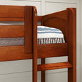 TRIPLET CP : Corner Loft Bunk Full High Corner Loft Bunk Bed, Panel, Chestnut