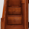 TRIVIUM XL CS : Corner Loft Bunk Twin XL Mid Corner Loft Bunk with Stairs + Angled Ladder on Right Front, Chestnut Slats